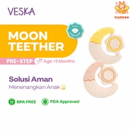 Veska by LEKA Cloud Baby Pre-Step (>3 Months) Moon Teether - BPA-Free Silicone Baby Teether
