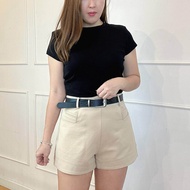 (JANUARY BRAND) SMLXL Womens High Waist Short pants女装高腰短裤罗马弹力面料后腰伸缩裤头-JN5634