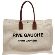 SAINT LAURENT 499290 Saint Rive Gauche 手袋/托特包 帆布/皮革 米色/ブラウン女款 [二手]