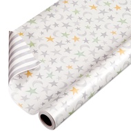American Greetings 175 sq. ft. Reversible Wrapping Paper for Baby Showers, Kid's Birthdays and All O