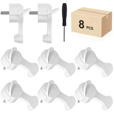 HITRENDS 4/8pcs Schuko angled plug with folding handle, Schuko flat plug EU Power Plug Replacement R