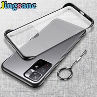 Jingsanc For Xiaomi Redmi Note 11 Pro+ 5G/Note 11 Pro Plus 5G Phone Case [Free Lanyard] Luxury Ultra-Thin Scrub Translucent Cover Shockproof Borderless Protective Casing