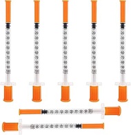 100 Pack 1ml/cc Syringe with 31 Gauge 1/4(6mm) inch Needle Disposable for Lab Accessories, Refilling