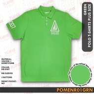 Plus Size Men's Polo T Shirt With 3 button No Pocket Color Green (Logo) Code POMENR01GRN