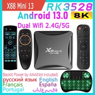 X88 Mini 13 Android 13.0 RK3528 Rockchip Quad Core Smart TV Box 8K HDR 2.4G 5G Dual Wifi LAN 100M RAM 2GB 4GB ROM 16GB 32GB TV Receivers