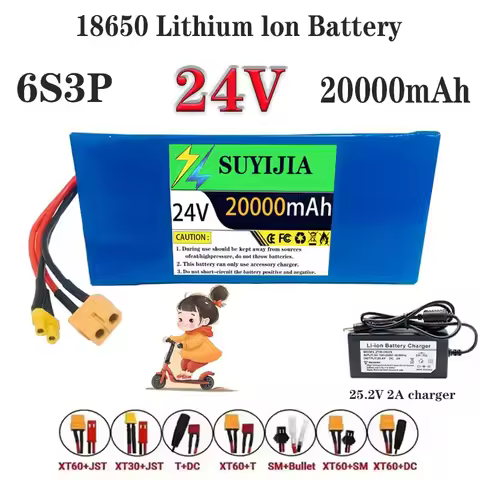 6s3p new 2026 lithium battery 6s3p 24V 20Ah 18650 25.2v 20000mAh lithium ion battery with charger