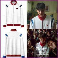 HT All of us are Dead Cosplay Jacket Long Sleeve Tops Zipper Casual Loose Coat Netflix Unisex Outerw