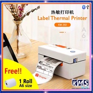 【Phone Printing】A6 Waybill - KM-202 A6 Label Thermal Printer QR Barcode Printer Air Waybill [Free 1 