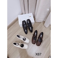 3-color lace-up scalloped flat shoes X67