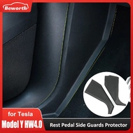 For Tesla Model Y 2024 HW4.0 Rest Pedal Side Guards Protector TPE Anti Kick Sticker Protection Cover