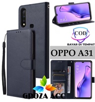 SARUNG BUKU FLIP UNTUK OPPO A31- LEATHER CASE FLIP- WALLET CASE FLIP OPPO A31- CASING DOMPET-SARUNG