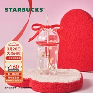 星巴克（Starbucks）星动系列双层玻璃吸管杯400ml办公室居家冷水杯子女士学生礼物