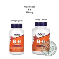 ✅In Stock✅ Now Foods, B-6, 100 mg, 100 / 250 Capsules (Vitamin B6 / B 6) One4