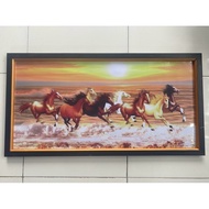 Wall decoration uk 50cm x 100cm plus frame Running horse print painting