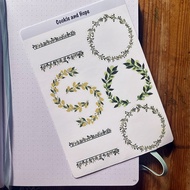 Leaves / Leaf Wreath Planner / Bullet Journal Sticker