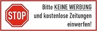 Daged KW-1 Stop Bitte keine Werbung Sticker Newspaper Advertising Flyer Size 84 x 29 mm Pack of 4