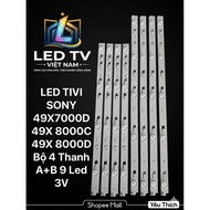 LED TV SONY Led 49X7000D/49X 8000C/49X 8000D /4 bars A+B 9 Led 3V