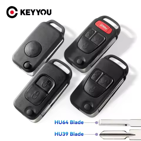 KEYYOU 5PCS For Mercedes Benz SLK E113 A C E S W168 W202 W203 W210 B200 A160 W124 Remote Car Key She