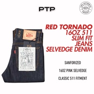 Red Tornado 16oz 511 Slim Fit Jeans Selvedge Denim