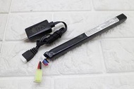 2館 11.1V USB 充電 + 11.1V 鋰電池 棒狀( M4A1鋰鐵充電電池EBB AEG電動槍AR步槍BB槍