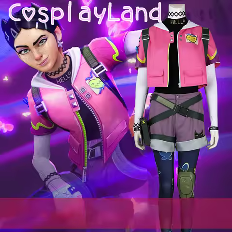 Valorant Clove Cosplay Costume Pink Clove Coat Shirt Pants Outfit Female Woman Game Suit Halloween C