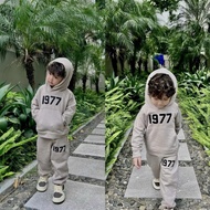 Autumn-winter hoodie sweatshirt set for boys 1977, children's sweatshirt, hat, jogger pants set, TPK