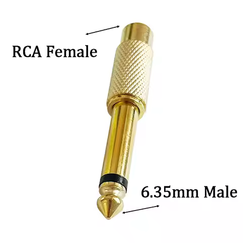 Musical Sound RCA Phono to 6.35mm STEREO Jack Plug 6.3mm 1/4 Inch Adapter Connector 6.35mm MONO 1/4"