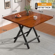 全城熱賣 - 日本暢銷 - （深木紋）可折疊小桌子 餐桌家用簡易桌 戶外便攜式方桌出租屋專用擺攤吃飯桌80*80*74