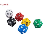 [tishita] 6 Pcs D20 Gaming Dice Twenty Sided Die RPG Six Opaque Colors Couleur 1#