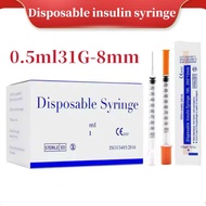 100pcs 0.5ml 31G 8mm orange insulin injection pump sterile disposable packaging manual operation pet