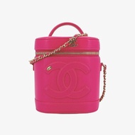 CHANEL Pink Lambskin Vanity Case Bag