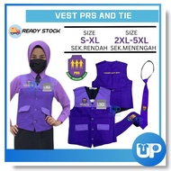 Vest PRS Sulam Pembimbing Rakan Sebaya Sekolah Rendah Menengah Tali Leher Original Warna Ungu