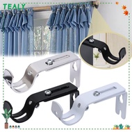 TEALY 1pc Curtain Rod Brackets, Hardware Metal Curtain Rod Holder,  Adjustable Hanger for 1 Inch Rod Home Window Curtain Rod Support for Wall