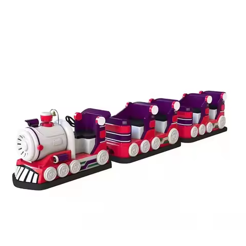 2026 Amusement Park Kid Train Ride Electric Trackless Mini Train With 3 Carriages for 12 Players