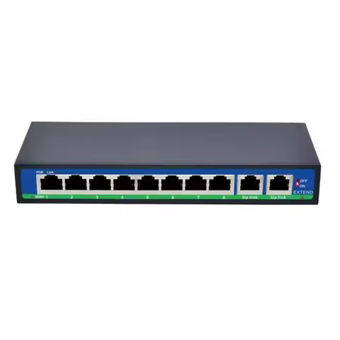 1pcs Uplink Power Over Ethernet Switch 4,5+/7,8- Support 12V 24V 48V 9 Port 10/100Mbps 8 POE ports a