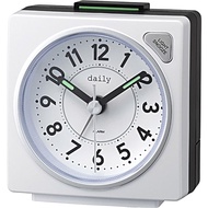 RHYTHM Alarm Clock Analog Small Cute Colorful Clock with Continuous Seconds Light White DAILY RA27 8REA27DN03