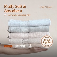 Oak and Sand Medium Loft 100% Cotton Towels 630g | Hotel-Grade | Fluffy & Soft | Quick Dry & Absorbe