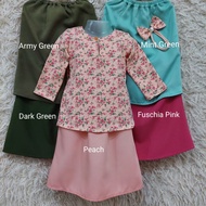 Baju Kurung Baby Cotton Tshirt +Headband [Nb-24mths old]