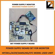 POWER SUPPLY BOARD SET FOR MONITOR /HP/DELL/ACER/SAMSUNG/ETC MODEL USED UNIT