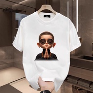 2026 Summer New Style High-End Men's Pure Cotton Casual Short-Sleeved Round Neck T-Shirt Light Luxur