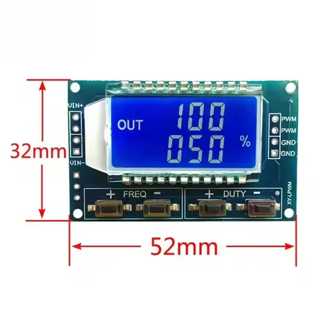 PWM Pulse Frequency Duty Cycle Adjustable Module PWM Signal Generator Module LCD Display 3.3V-30V PW