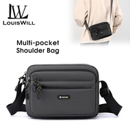 LouisWill Men Bag Men Shoulder Backpack Oxford Fabric Crossbody Bag Large Capacity Bag Sling Bags F