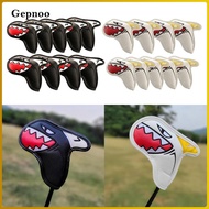 Gepnoo 9 Pieces Universal PU Golf Iron Headcover Golf Club Head Covers Waterproof