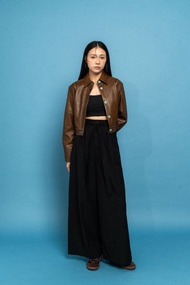 短版皮褸 Cropped leather jacket