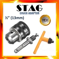 STAG 1/2" 13mm SDS Plus Drill Chuck Adaptor Set & SDS Adaptor | Kepala Mesin Drill