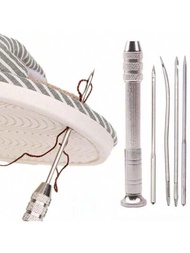 1組皮革縫紉鉤組,可替換式多功能鞋子修復工具套件,沖壓縫紉針,diy縫紉皮革工藝