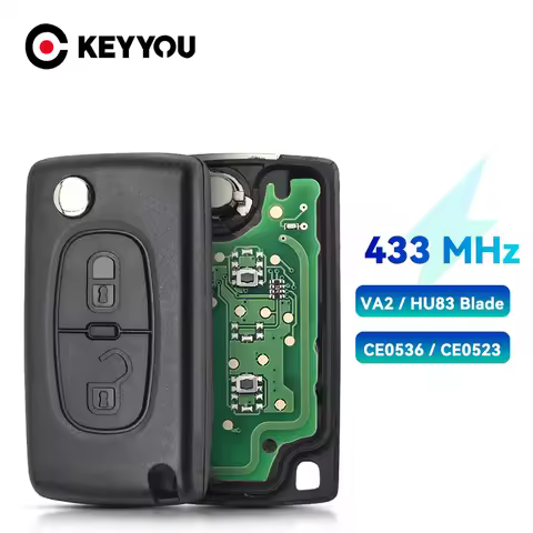 KEYYOU 1PCS 434Mhz ASK FSK Remote Key For Peugeot 107 207 307 308 For Citroen C2 C3 C4 C5 C6 C8 Xsar