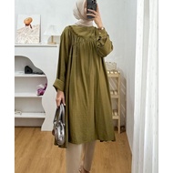 TUNIK JUMBO BAHAN LINEN //LILLY LONG TUNIK LD 130 BISA COD// TUNIK JUMBO