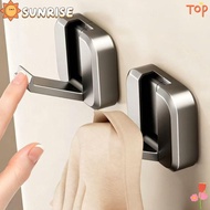 SUNRISE Hanging Rack, Foldable Self-adhesive No Drill Wall Hook, Premium Alloy Hidden Strong Load Be