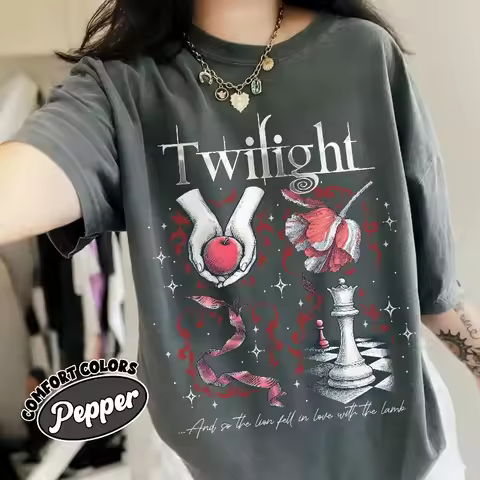 Twilight Inspired Shirt Book Cover Aesthetic TShirt, Twilight Saga Fan Gift, Vampires Wolves Romance